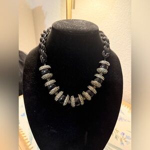 Elegant Black and Silver Necklace
